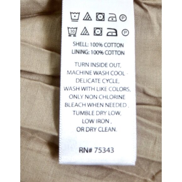 NEW! Tahari Floral Cotton Summer Dress A Line Taupe Tan Color SZ 3T - Picture 7 of 7